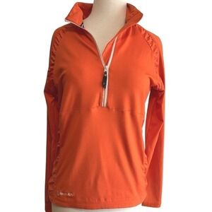 Sunice 1/4 Zip Pullover Womens Golf Apparel Athletic Running Tennis Orange‎ SZ M